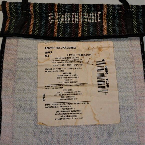 Rooster Bell Pull Kimble Hanging Wall Tapestry Farmhouse Chicken Barn Decor USA. - Picture 8 of 10